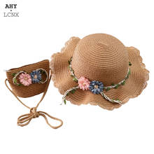 Sombrero para el sol para bebé, gorra de paja transpirable con flores, protección solar, para la playa, para niños y niñas 2024 - compra barato