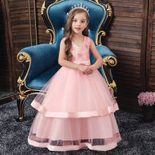 Vestidos largos de noche para bebés y niñas, ropa elegante bordada, de flores, para fiesta de cumpleaños, boda, 3-9-12 años, 2021 2024 - compra barato