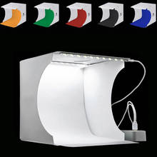 Mini caja de luz LED plegable para estudio de fotografía, caja de vídeo portátil, tienda de fotografía, Softbox de 20x20cm con 6 telones de fondo 2024 - compra barato