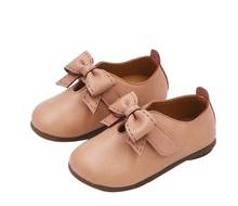 shorha New Toddler Baby Little Girls Bowknot Flat White Black Pink Casual Leather Shoes For Girls Shoes 2024 - buy cheap