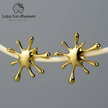 Lotus Fun Moment-pendientes de Metal para mujer, joyería fina hecha a mano de diseño Natural, con forma de salpicaduras, Plata de Ley 925 auténtica 2024 - compra barato