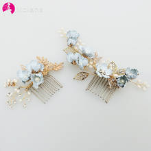 Molanes-horquilla de lujo con diamantes de imitación para mujer, peines para el pelo de boda, accesorios para el cabello, tocado de flores para novia, joyería para novia 2024 - compra barato