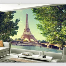 BEIBEHANG-papel tapiz personalizado para sala de estar, mural de estilo europeo, torre de París, fondo HD, decoración de pared 2024 - compra barato