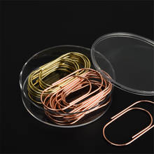 20pcs/box Rose Gold Paper Clips 50mm Hollow Out Bookmark Kawaii Binding Supplies Stationery Photos Tickets Letter Clamp Gifts 2024 - buy cheap