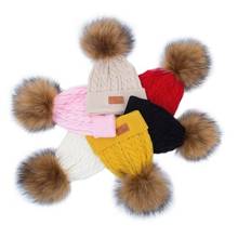 Niño niños niña y niño bebé abrigo invernal Crochet punto sombrero boina de lana 2024 - compra barato