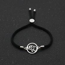 Cute Bear Stainless Steel Elephant Charm Bracelets For Men Women Adjustable Lucky Red Rope Chain Bracelet Couple Jewelry Gift 2024 - buy cheap