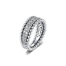 CKK Silver 925 Jewelry Beaded Pavé Band Ring For Women Fashion Gift Original Sterling Silver Ring 2024 - купить недорого