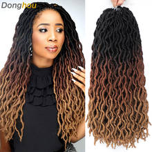 Ombre Crochet Hair New Faux Locs Crochet Hair Bob Braids Synthetic Hair 18 Inch 100Gram/Pcs Handmade 24 Strands For Black Women 2024 - buy cheap