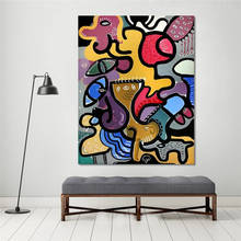 Abstract Graffiti Wall Pictures for Living Room Canvas Art Abstract Animal Painting Picasso's Cat Woman Home Decor  Painting 2024 - buy cheap