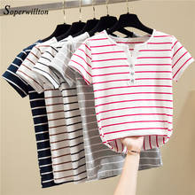 Feminine Blusas Stripe Blouses For Women Large Size 4XL 5XL elastic Cotton Ladies Shirts chemisier femme 2021 Summer Female Tops 2024 - buy cheap