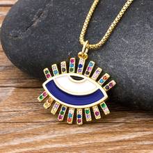 Hot Sale Copper Zircon Lucky Turkey Evil Eye Pendant Necklace Colorful Micro Pave CZ Charms Choker Necklace Jewelry For Women 2024 - buy cheap