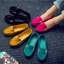 Women Flats Shoes Female Casual Loafers Shoes Slips Leather Flat Women's Spring Autumn Soft Round Toe Shoes 2024 - buy cheap