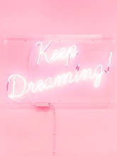 Neon Sign for Keep Dreaming Neon Tube Sign Wall Light Handcraft Glass Neon Sign Light Bedroom Lights Aesthetic Room Decor Home 2024 - buy cheap