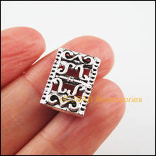 25 New Flower Charms Tibetan Silver Color Rectangle 3-Holes Spacer Beads 12x17mm 2024 - buy cheap