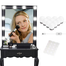 Kit de lâmpadas led para espelho de maquiagem, com porta usb para carregamento, iluminação cosmética, lâmpada com brilho ajustável 2024 - compre barato