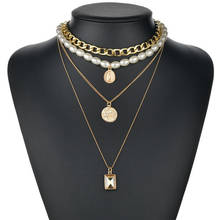 Многослойное жемчужное ожерелье-чокер в стиле панк, ожерелье с воротником и цепочкой, массивное ожерелье с кристаллами для монет, Женские Ювелирные изделия 2024 - купить недорого