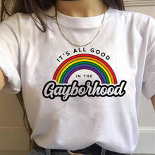Camiseta feminina do orgulho gay ullzang 90s, lgbtq arco-íris, harajuku, estampa engraçada, gráfica, lésbica, nova moda, top feminino 2024 - compre barato