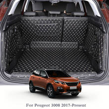 For Peugeot 3008 2017-Present Car Boot Mat Rear Trunk Liner Cargo Floor Carpet Tray Protector Accessories Mats 2024 - buy cheap