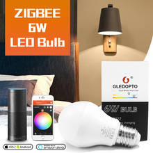 ZIGBEE Smart Home 6W LED Bulb RGB+CCT Color Bulbs Compatible with Amazon Echo Plus Alexa SmartThings Tuya APP Control 2024 - buy cheap