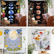 Tapestry Flowers Wall Hanging Decor Hanging Room Starry Sky Carpet Moon Tapestries Wall Art Home Decoration Accessories 2024 - buy cheap