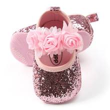 Sapatos para bebês recém-nascidos, calçados de princesa para o verão de lantejoulas, sola macia para primeiros passos, sapato de couro pu com sola macia para crianças pequenas 2024 - compre barato