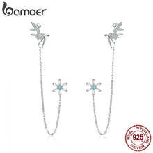 bamoer Fairy Elf Long Chain Clip and Stud Earrings for Women Genuine 925 Sterling Silver Girl Gifts Design Fine Jewelry BSE201 2024 - buy cheap