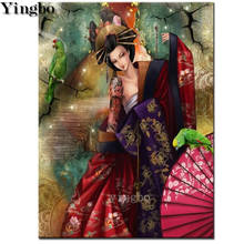 Japanese woman umbrella 5d Diy diamond painting full square  embroidery rhinestone painting diamond mosaic cross stitch art 2024 - buy cheap