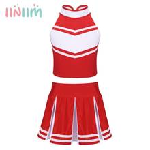 Summer Kids Girls Cheerleader Costume Outfit Sleeveless Tops  Pleated Skirt Set School Stage Performance Costumes Dancewear 2024 - buy cheap