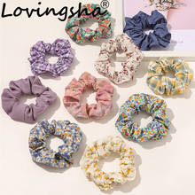 LOVINGSHA Floral  Women Plaid Hair Accessories Ladies Hair Tie Brand Girl Scrunchies Ponytail Hair Female Holder Rope FC181 2024 - buy cheap