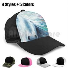 Gorra de béisbol de arcoíris para niños, malla para manualidades, Hip Hop, ajustable, caballo del arcoíris, color blanco, atardecer, animales, naturaleza 2024 - compra barato