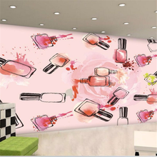 Wellyu-papel tapiz 3D personalizado, mural grande, esmalte de uñas rosa, Fondo de pared, sala de estar, belleza, tienda de uñas, papel tapiz de decoración 2024 - compra barato