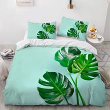 3D Duvet Cover Sets Bed Linen Comforter Quilt Cover Bedding Set King Queen Double Single Size Green Leaves Home Textile 2024 - buy cheap