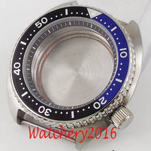 45mm Black Blue Rotating Bezel stainless Watch Case fit for NH35 NH35A movement Watch 2024 - buy cheap