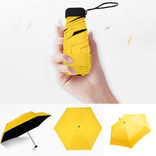 Карманный мини зонтик от дождя, Женский Ветрозащитный прочный 5 складных солнцезащитных зонтов, Портативный Женский зонт от солнца 2024 - купить недорого
