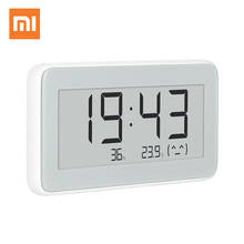 Xiaomi mijia-relógio digital elétrico, bt4.0, sem fio, smart, lcd, temperatura, porta, ambiente externo, higrômetro, termômetro 2 2024 - compre barato