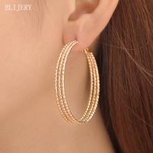 BLIJERY Gold Color Geometric Statement Hoop Earrings  for Women Brincos Punk Jewelry 3 Layer Circle Earrings  Boucles d'oreilles 2024 - buy cheap