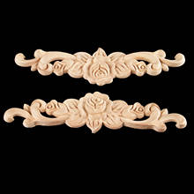 1Pcs 20*5cm Woodcarving Decal Corner Long Onlay Applique Unpainted Door Furniture Woodcarving Decorative Wooden Figurines Craft 2024 - buy cheap