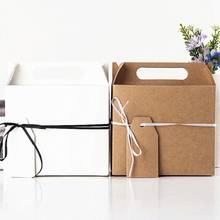 10PCS kraft Paper Large Gift Box Wedding Candy Box With Handles Bag Rectangular Box Wedding Decor Birthday Party Supplies 2024 - buy cheap