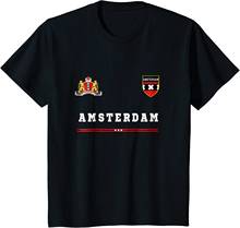 Амстердам футболка спорт/Футбол Джерси футболка флаг Футбольная Футболка. Летняя Хлопковая мужская футболка с коротким рукавом и круглым вырезом 2024 - купить недорого