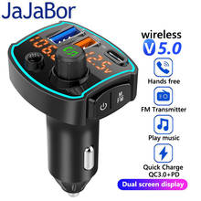 JaJaBor FM Transmitter Bluetooth Carkit Handsfree Car MP3 Player QC3.0 Quick Charge Car Charger Support U Disk Playback 2024 - buy cheap