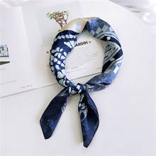 70*70 Small Soft Hair Tie Band Decorative Multifunctional Head Scarf Multicolor Stripe Print Kerchief Neck Elegant Square FJ037 2024 - buy cheap