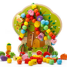 Multifunction Tree Wooden Handmade Toys Create Education Wooden Toys Animal Fruit Beads Montessori Materials Toy For Children 2024 - buy cheap