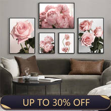 Scandinavian Fresh Pink Flower Nordic Posters And Prints Wall Art Canvas Painting Modern Wall Pictures For Living Room Decor 2024 - buy cheap