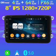 8" IPS 1280*720P Android 10 Car GPS Player PX6 For VW Caddy Golf Jetta Passat Polo Sharan Touran Tiguan BT 5.0 DSP Radio 4G LTE 2024 - buy cheap