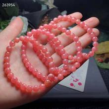 Natural Red Rhodochrosite Argentina Bracelet Clear Round Beads Woman Gemstone 7mm Love New style Love Stone AAAAA 2024 - buy cheap
