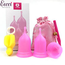 EECCI  3Pcs Menstrual Cup Medical Grade Soft Silicone Reusable Lady Period Hygiene copa Tampon and Pad Alternative 2024 - buy cheap