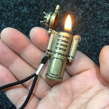 Креативная ретро-зажигалка с кремом, керосиновая зажигалка, траншеи, старые масляные зажигалки для сигарет со шнурком, античный робот-гаджет 2024 - купить недорого