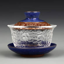 Heat Resistant Glass Ceramic Ice Crack Glazed Gaiwan Tea Set Office Teacup Porcelain Transparent Tea Pot Travel Kung Fu Kettle 2024 - buy cheap