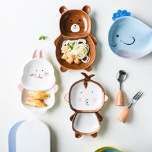 Japanese Ceramic Dinner Plate for Kids Creative Cartoon Animal Shape Salad Dish Household Cute Fruit Dessert Bowl Tableware 2024 - buy cheap