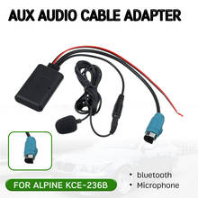 Cabo receptor bluetooth aux com microfone, adaptador para voz de cd alpino de 9870/9872 mãos livres 2024 - compre barato